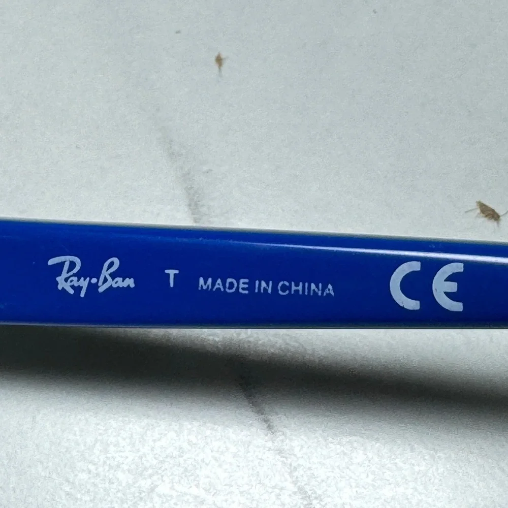 Ray-Ban Junior RB 1536 3600 Black Blue Rectangular Eyeglasses Frames 48-16-130